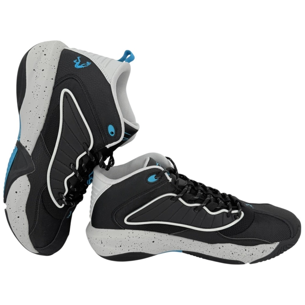 Shaq Men's Speed Demon Mid Black Grey Basketball Sneakers Size 10.5 NWOB